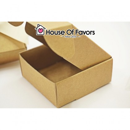 50pcs 7x7x3cm Kraft Box Handmade Soap Box, Kotak Craft Mini Packaging Box Biskut Raya Goodies Box Kotak Door Gift Kahwin