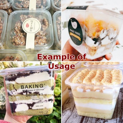 10pcs 50pcs 380ml 500ml Transparent Plastic Mousse Cup Square Food Container Bekas Plastik Kurma Jelly Yogurt Smoothie