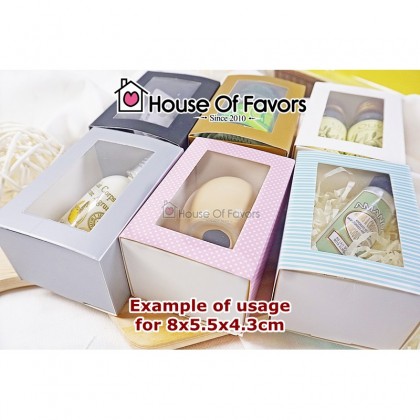 50pcs Drawer Box with Clear Window Handmade Soap Chocolate Macaron Skincare Cosmetic Packaging Box Gift Box Kotak Kahwin