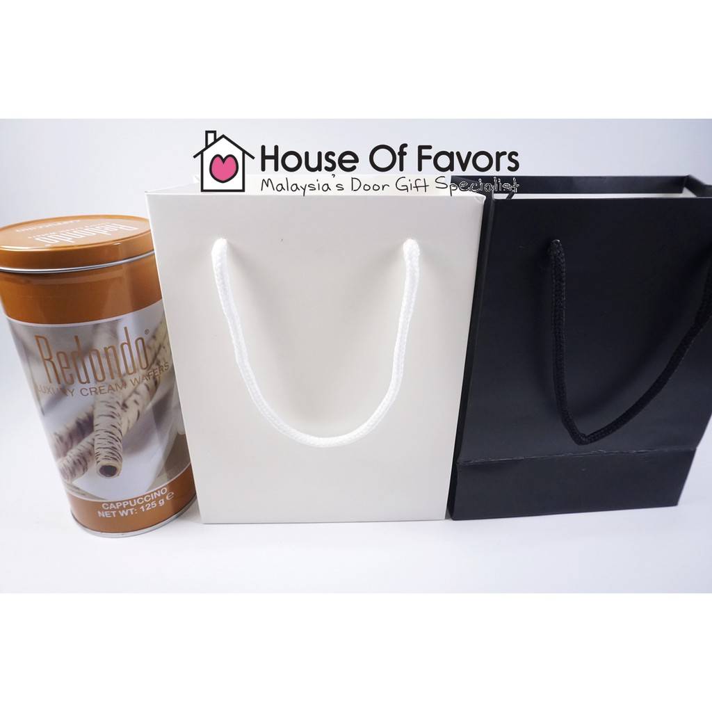 12pcs White Card Paper Bag (S) 14x8x18cm Exclusive High Quality Beg