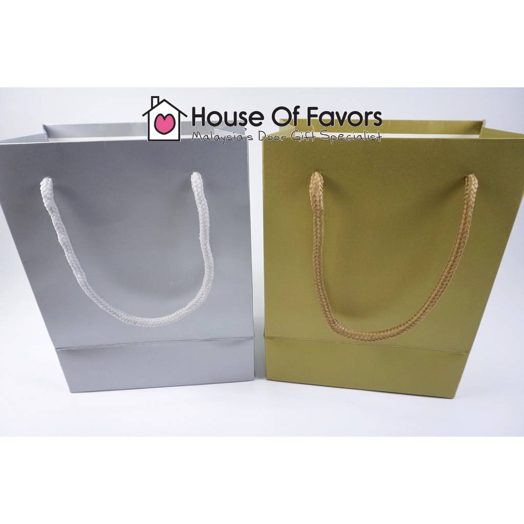 12pcs White Card Paper Bag (S) 14x8x18cm Exclusive High Quality Beg